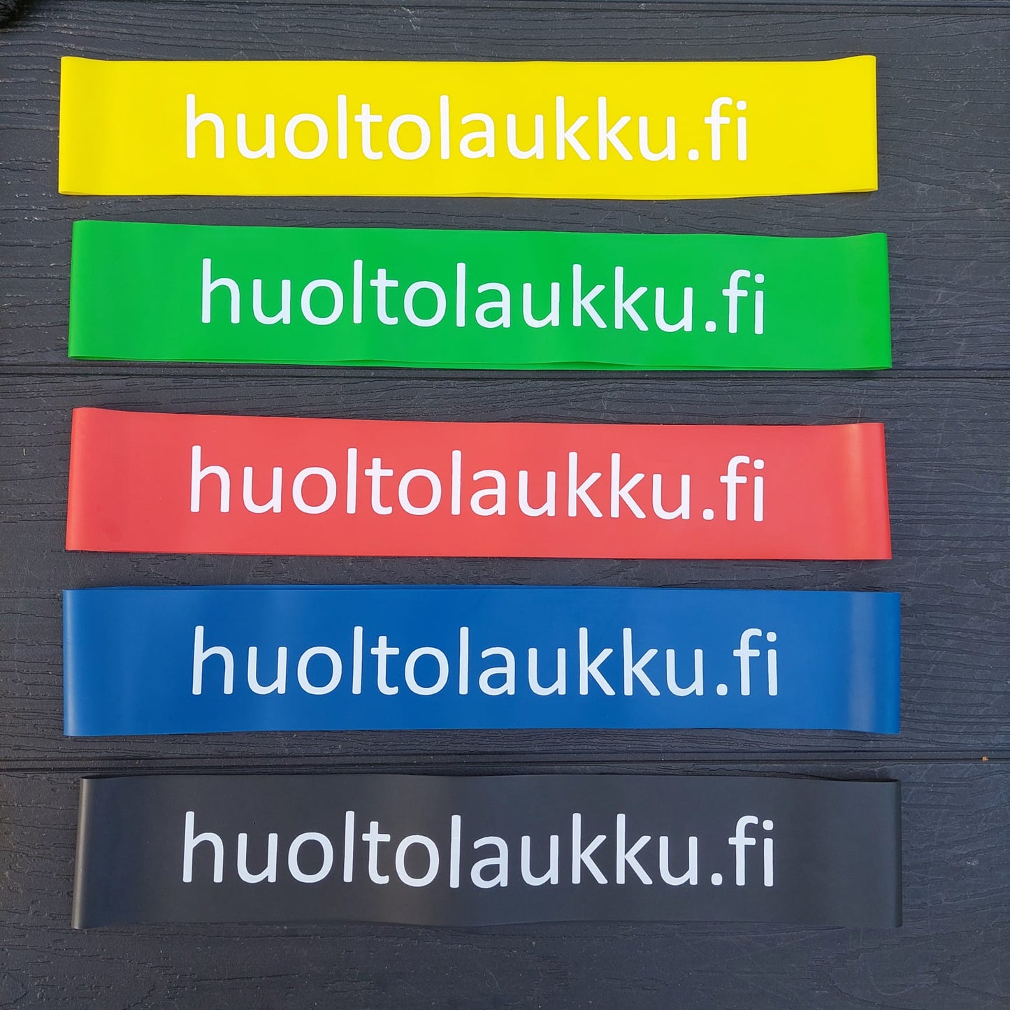 Kuminauhalenkkisetti 5 vahvuutta 500 mm x 50 mm